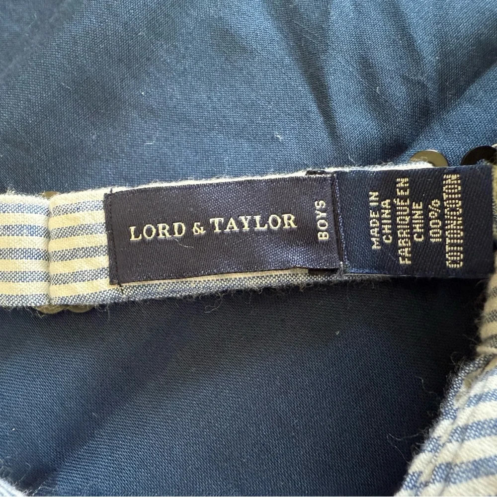 Lord & Taylor- Boys Seersucker Striped Bow Tie, Blue/White, OneSize